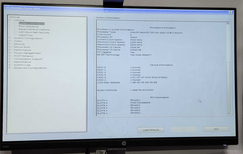 DELL Precision Tower 5810, Intel Xeon E5-1620 v3 3.50Ghz, 32GB RAM, K620