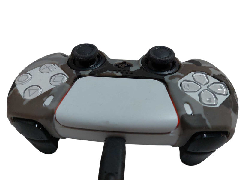 PS5 Wireless Controller White Model: CFI-ZCT1W with silicon camo cover  =