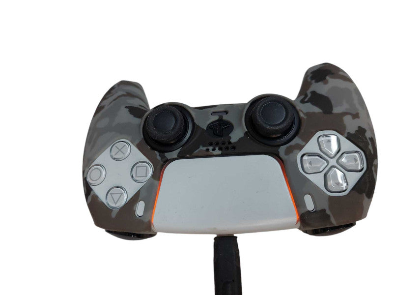 PS5 Wireless Controller White Model: CFI-ZCT1W with silicon camo cover  =
