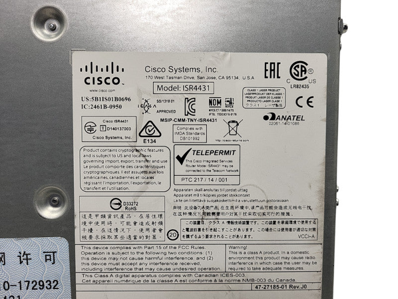 Cisco ISR4431/K9 4400 Series Integrated Services Router READ $