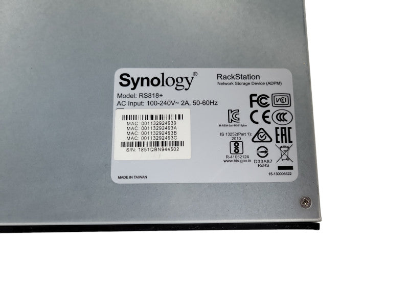Synology RackStation RS818+ 4-Bay NAS 1U Rack Mount with 1x 6TB 1x 5TB 2x 4TB !