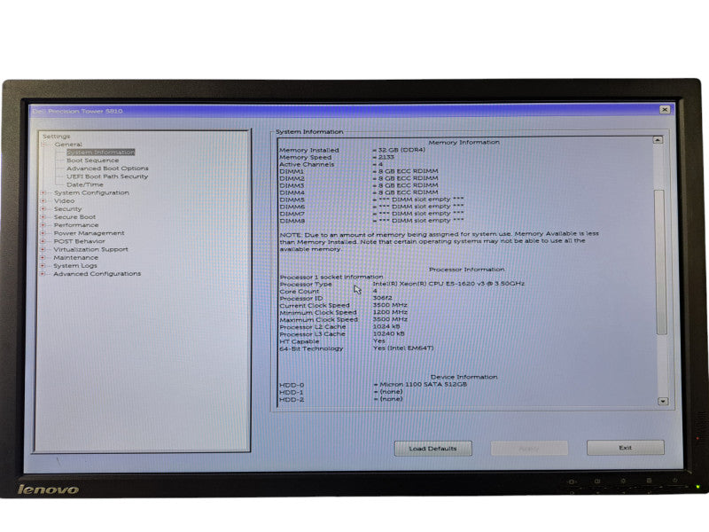 Dell Precision T5810 | Xeon E5-1620 v3 @3.5GHz, 32GB DDR4, 512GB SSD, K620 GPU