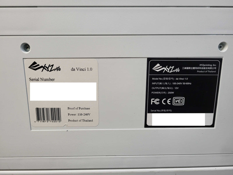 XYZ printing Da Vinci 1.0A 3D Printer READ $