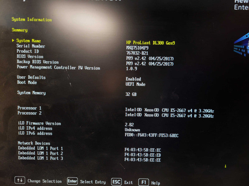 HP ProLiant DL380 Gen9 2.5" 2x E5-2667 v4 32GB RAM P840 2x PSU 24x 2x 10G $
