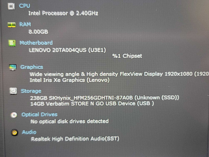 Lenovo ThinkPad E14| i5-1135G7| 8GB DDR4| 256GB SSD READ  β Lap200