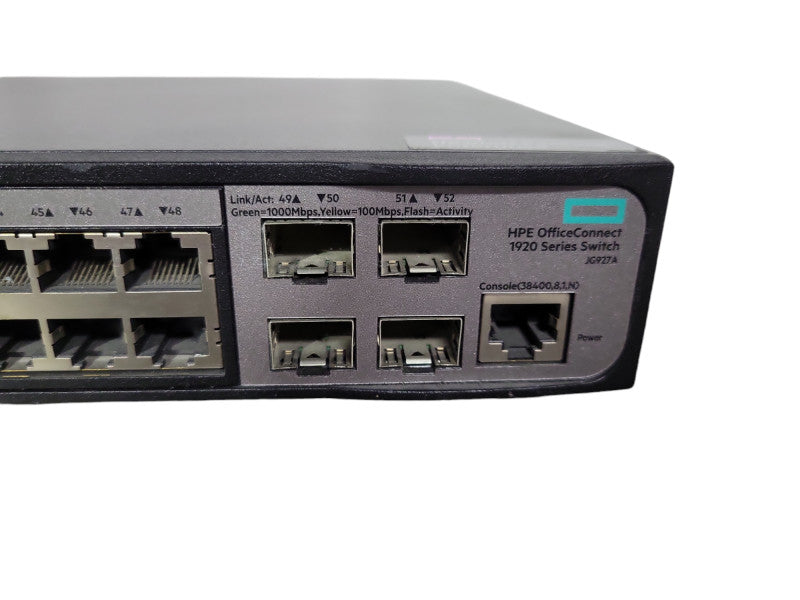 HP OfficeConnect 1920-48G POE+ JG927A 48-Port Gigabit Managed Ethernet Switch !