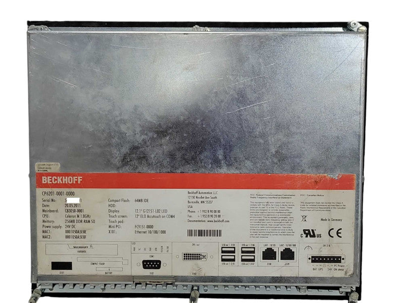 BECKHOFF CP6201-0001-0060 Touchscreen Panel, READ _