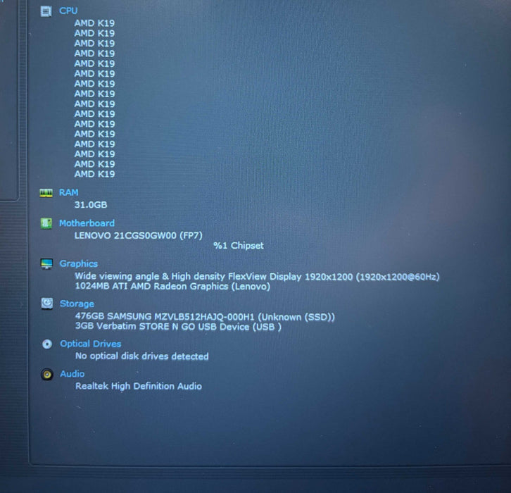 Lenovo ThinkPad T14 Gen 3 AMD Ryzen 7 PRO 6850U 32GB DDR5 RAM 512GB SSD READ Q Lap200