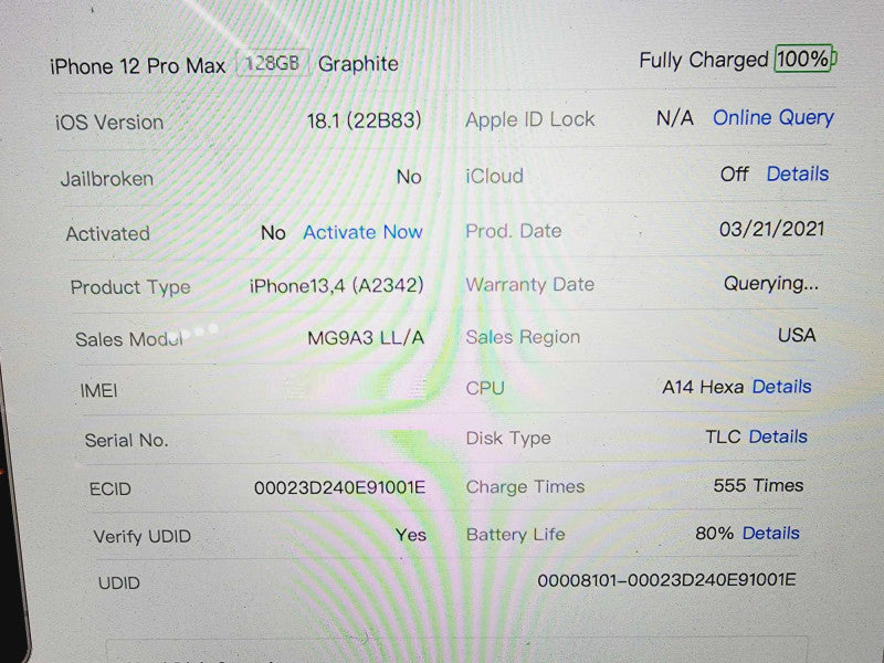 Apple iPhone 12 Pro Max - 128GB - Graphite [Read] (