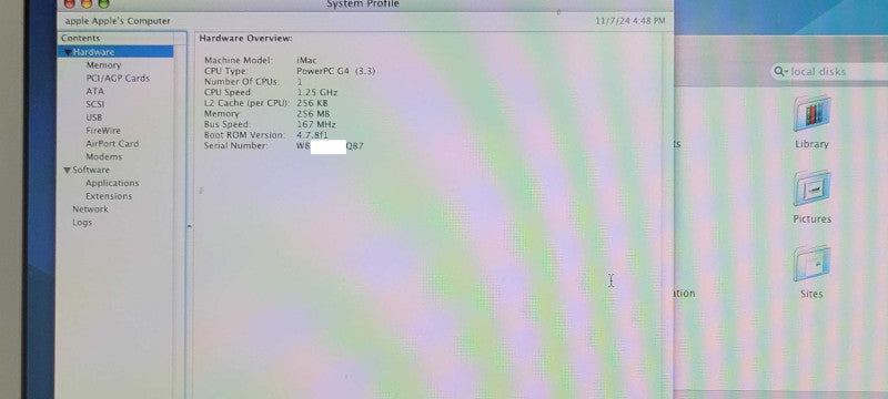 Apple iMac PowerPC G4 1.25GHz 256MB RAM, 76GB HDD,  _