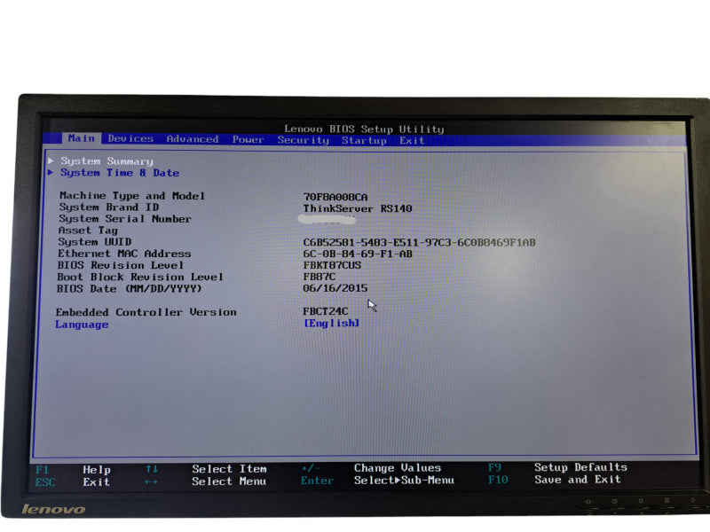 Lenovo ThinkServer RS140 1U | Xeon E3-1246 v3 @ 3.50GHz, 8GB DDR3, 9240-8i RAID