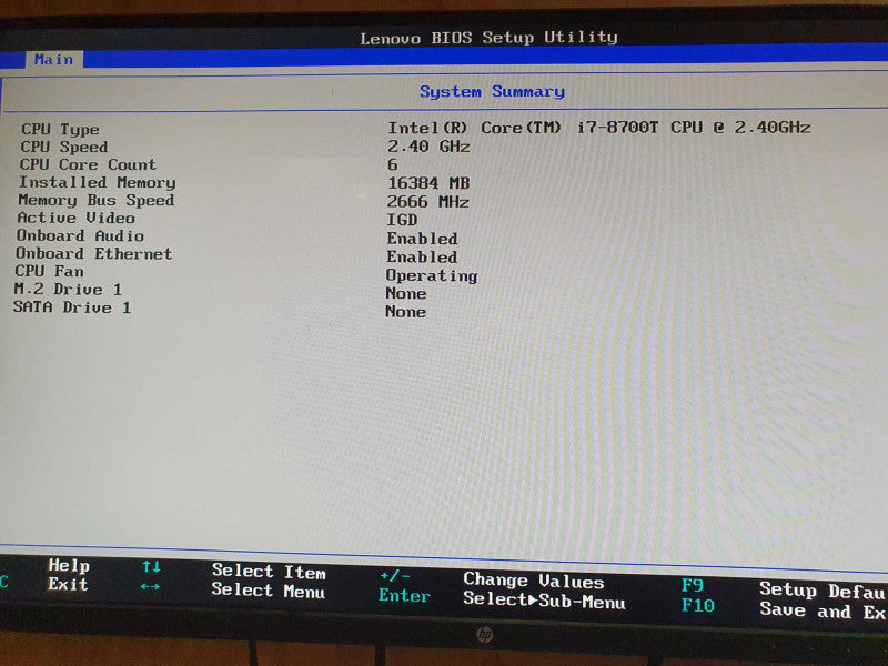 Lenovo Think Centre M920q Micro PC i7 - 8700T CPU @ 2.40GHz 16GB DDR4 Ram