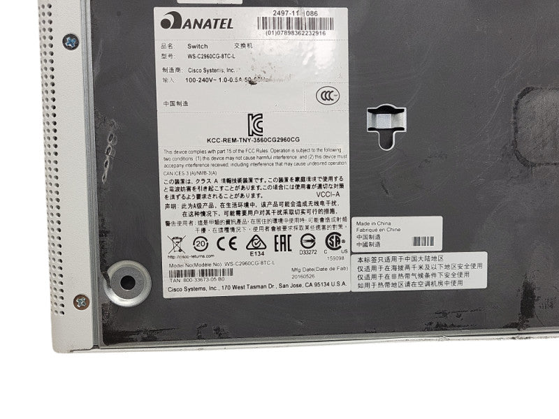 Cisco WS-C2960CG-8TC-L 8 Port Gigabit Ethernet Network Switch Q$