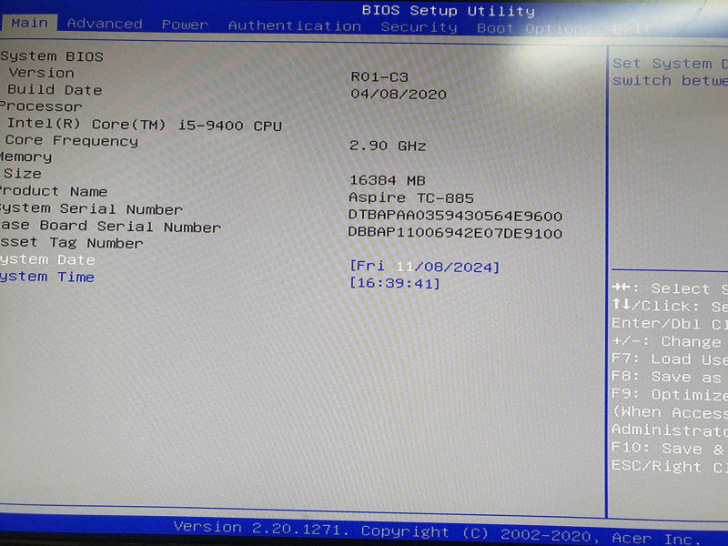 Acer Aspire TC-885 Desktop Tower | i5-9400 @ 2.9GHz | 16GB DDR4 | No HDD/OS
