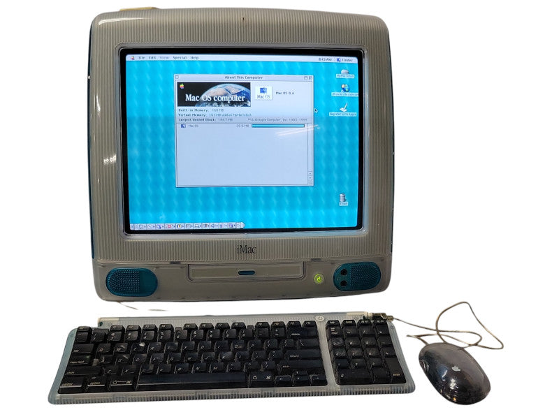 Vintage Apple iMac M4984 1998 PowerPC with Keyboard & Mouse _