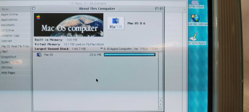 Vintage Apple iMac M4984 1998 PowerPC with Keyboard & Mouse _