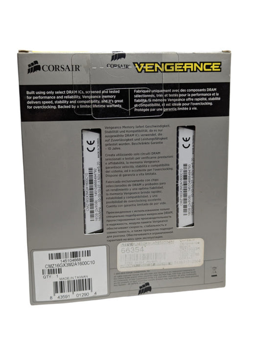New Corsair Vengeance 16GB DDR3 1600 Mhz Kit MZ16GX3M 2x 8GB  -