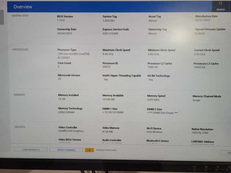 Dell OptiPlex 5000 USFF Intel Core i5-12500T @ 4.4 GHz 512GB NVMe 16GB RAM !