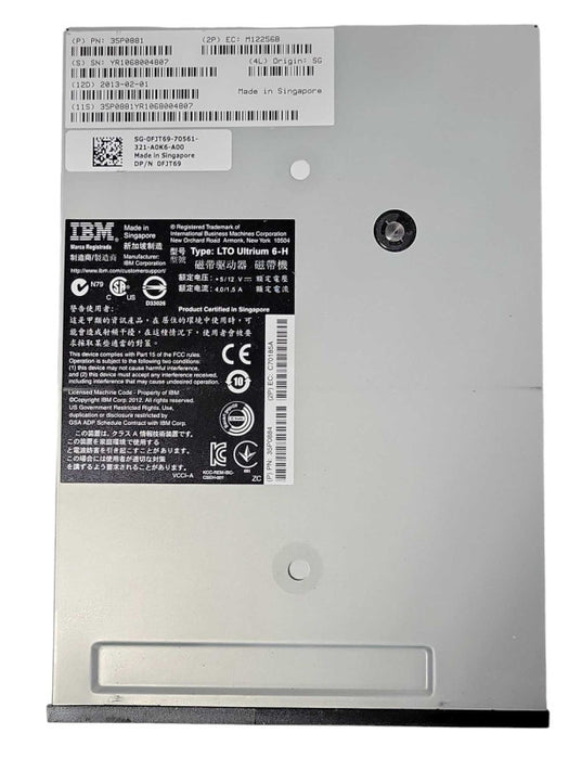 IBM LTO Ultrium 6-H SAS Internal Tape Drive 35P0881 Dell FJT69 Q_
