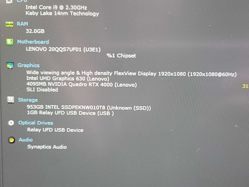 Lenovo ThinkPad P53| i9-9800H| 32GB DDR4| RTX 4000| 1TB M.2 READ  β Lap200