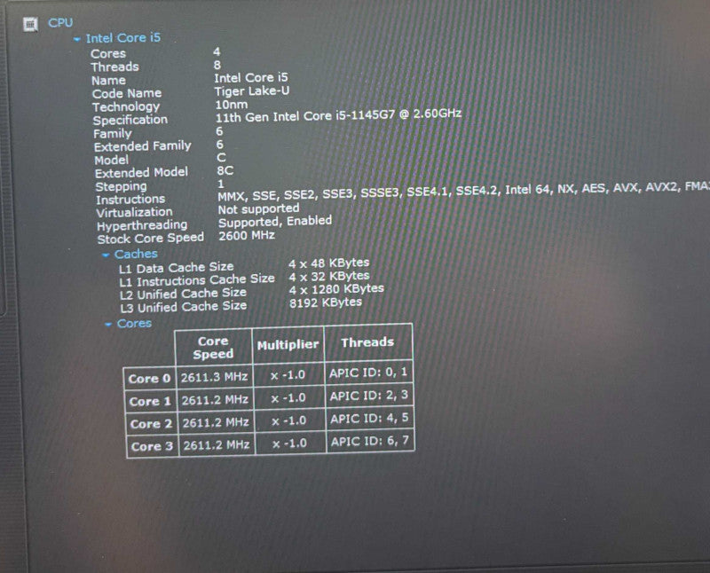 HP EliteBook 840G8 Intel Core i5-1145 G7@2.6GHz 16GB RAM 256GB SSD  Lap200