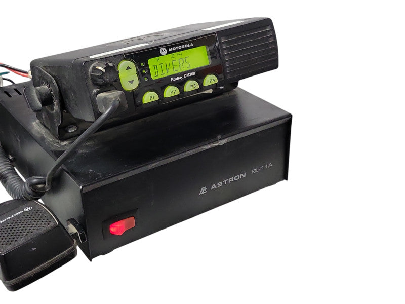 Motorola Radius CM300 with MIC and Astron SL-11A Power Supply _