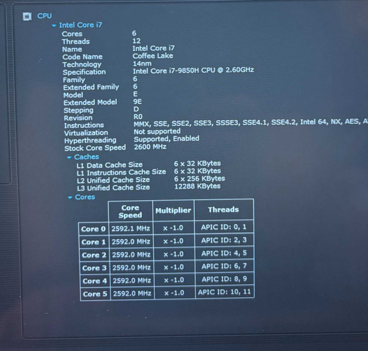 Dell Latitude 5401 Intel Core i7-9850H@2.6GHz 16GB RAM 512GB SSD READ!  Lap200