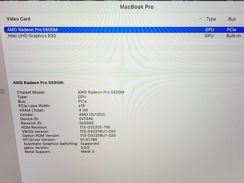 Apple Macbook Pro 2019 16" 8-Core i9-9880H @ 2.3GHz 16GB DDR4 1TB SSD Radeon Pro 5500M 4GB (*