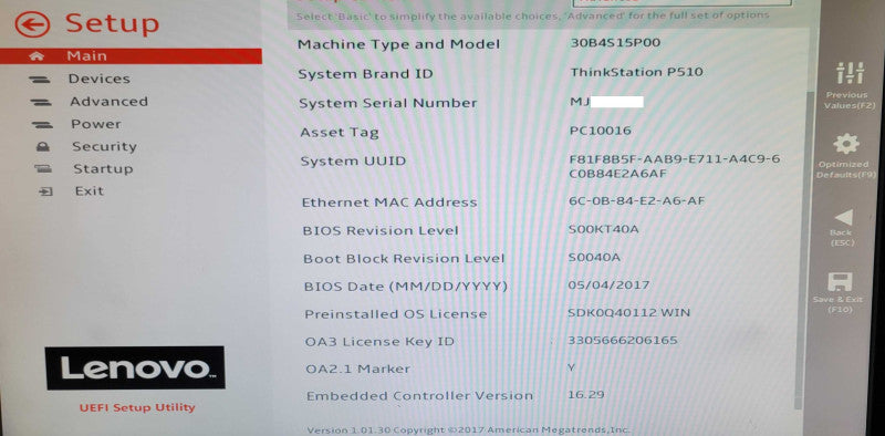 Lenovo ThinkStation P510 | Xeon E5-1620 v4 @3.50GHz, 64GB DDR4, 2x K620, No H _