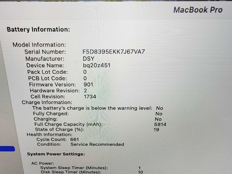 Apple Macbook Pro 2018 15" 6-Core i7-8750H @ 2.2GHz 16GB DDR4 250GB SSD Radeon Pro 555X 4GB (