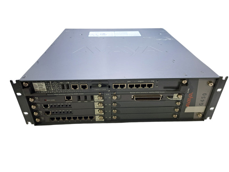 Avaya G450 Chassis w/ S8300, 2x MM710B, MM711, MM716 | 2x PSU