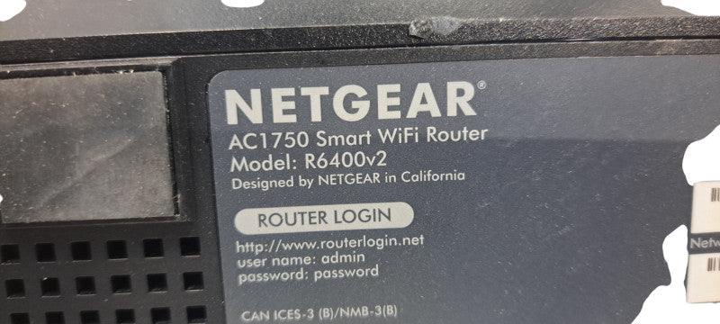 Netgear AC1750 Smart WiFi Router Model: R6400v2 Black