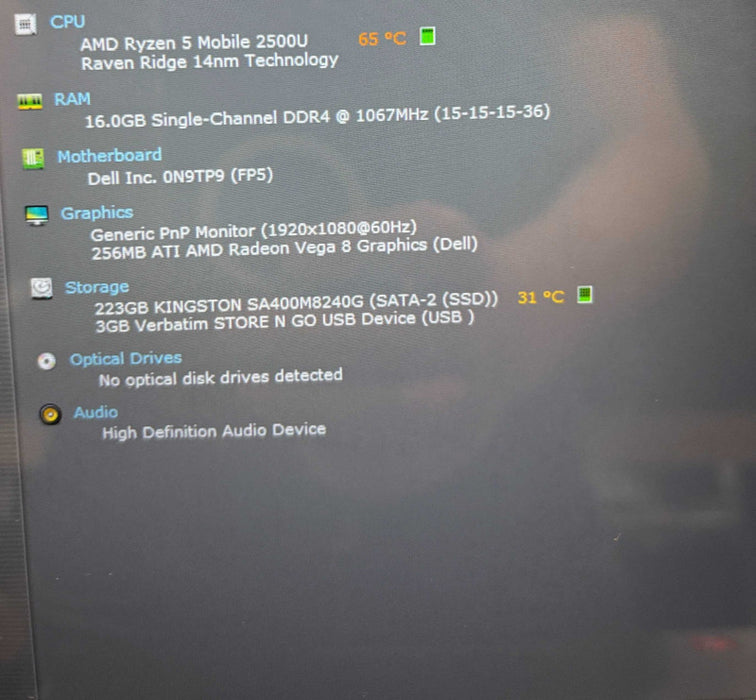 Dell Inspiron 7375 TOUCH AMD Ryzen 5 2500 16GB RAM 240 GB SSD  BudLap
