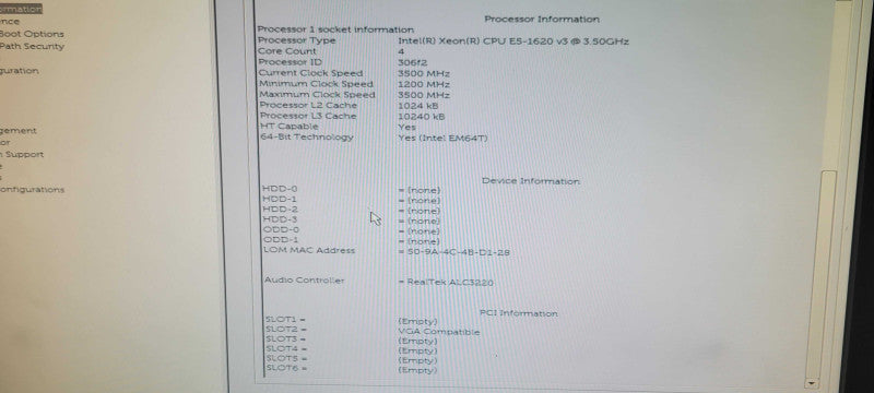 Dell Precision T5810,  E5-1620 v3 3.5GHz 32GB DDR4 Quadro K620, No HDD _