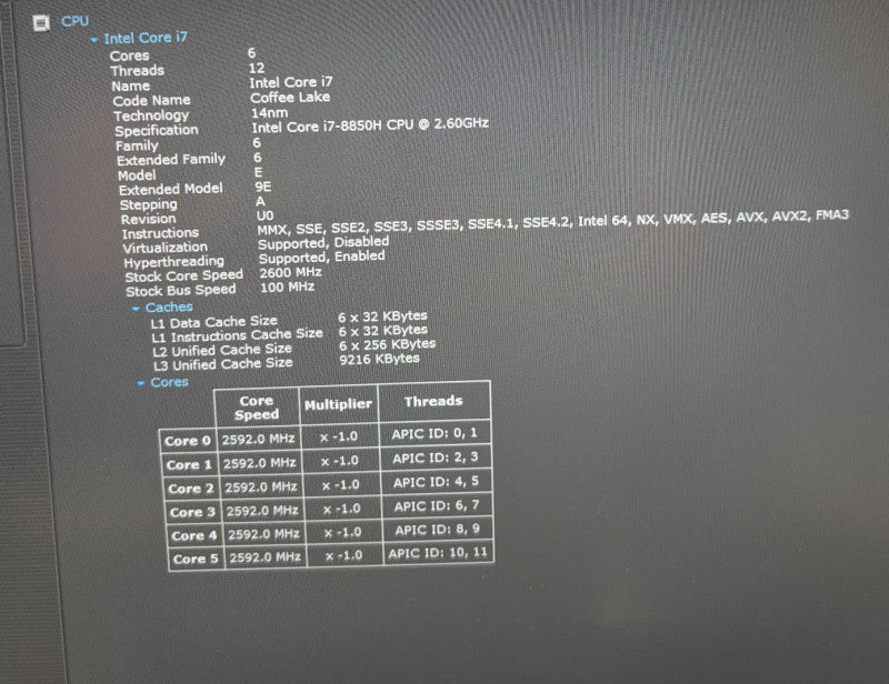 Dell Precision 5530 i7-8850H@2.6GHz QUADRO P1000 4GB GPU 32GB RAM 512SSD    Lap200