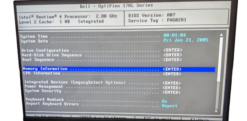Dell OptiPlex 170L | Intel Pentium 4 @ 2.80GHz | 1GB RAM | No HDD | No OS