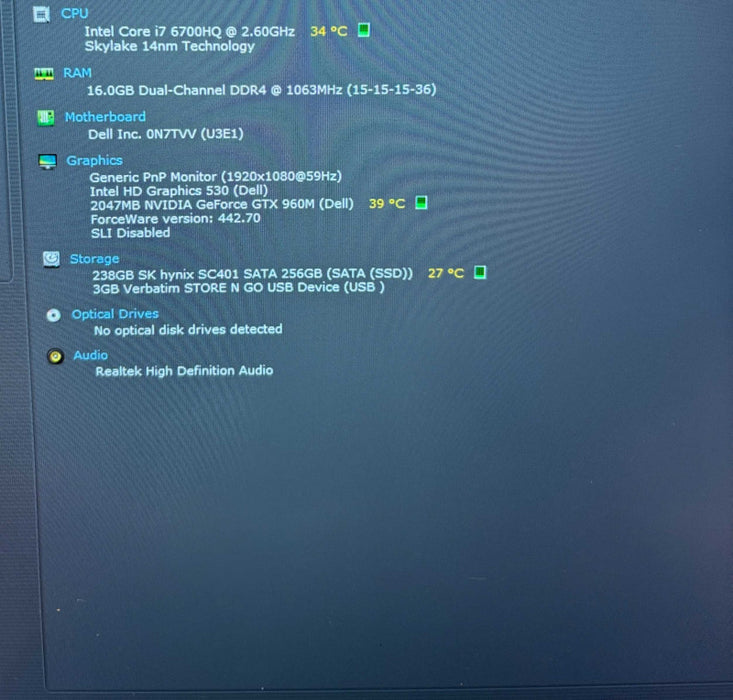 Dell XPS 15 9550 i7-6700HQ@2.6GHz GTX960M 2GB GPU 32GB RAM 512GB SSD READ!  Lap200