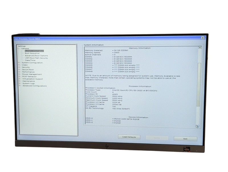 DELL Precision Tower 5810 Intel Xeon E5-1620 v4 @ 3.5Ghz 32GB RAM & 500GB SSD -