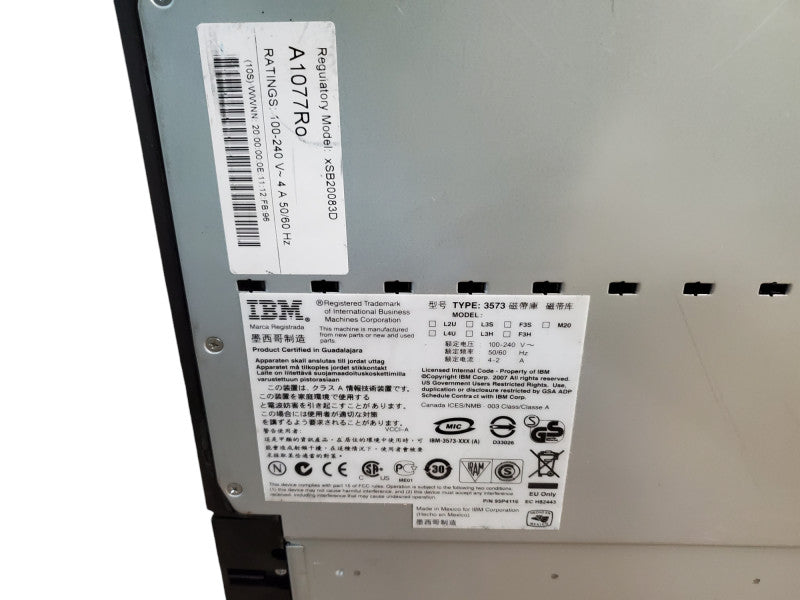 IBM TS3100 Tape Library | Type: 3573 | 45E1010 | No Tape Drive | No Tapes