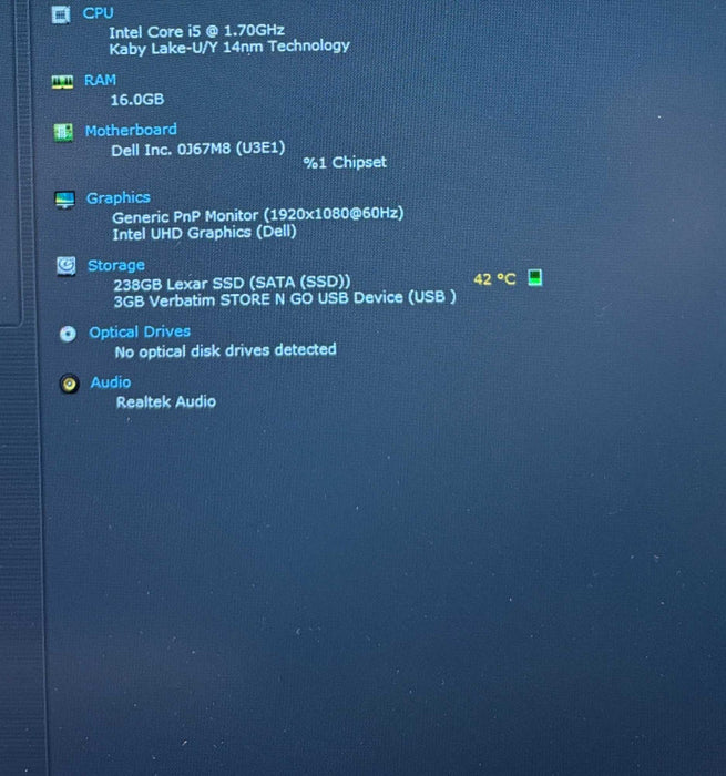 Dell Latitude 5510 Intel Core i5-10310U "vPRO"@1.7GHz 16GB DDR4 RAM 256GB SSD  Lap200