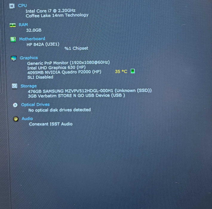 HP ZBook 15 G5 i7-8750H@2.2GHz QUADRO P2000 4GB GPU 32GB RAM 512SSD READ!  Lap200