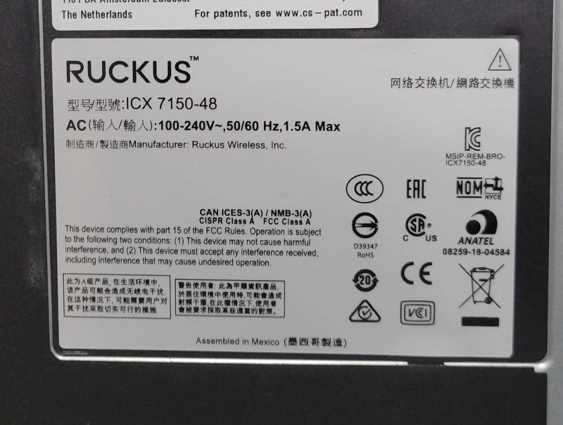 Ruckus ICX7150-48-4X1G / 48 Port Network Switch _