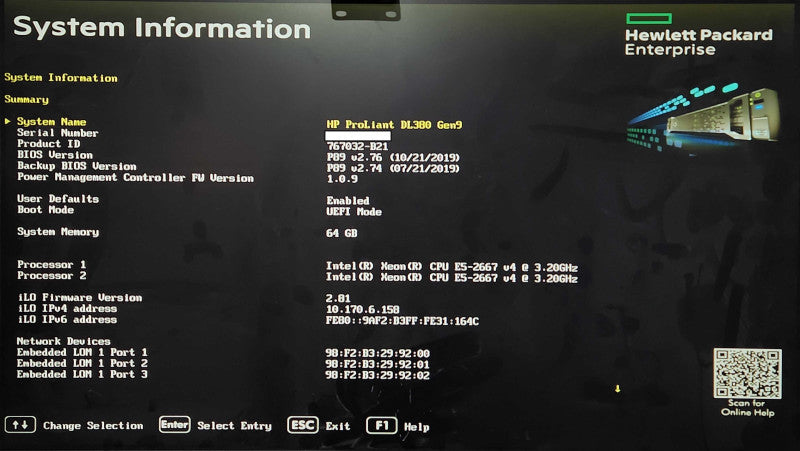 HP PL DL380 Gen9 2U 24x 2.5", 2x Xeon 2667v4 3.2GHz, 64GB, P840, 2xPSU