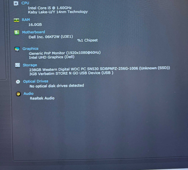 Dell Latitude 5410 Intel Core i5-10210U@1.6GHz 16GB DDR4 RAM 256GB SSD  Lap200
