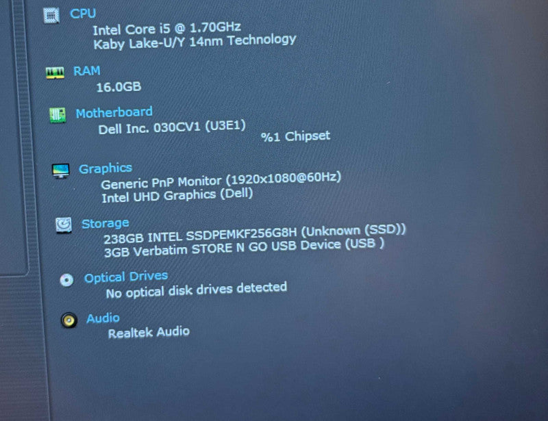 Dell Latitude 5410 Intel Core i5-10310U@1.7GHz 16GB DDR4 RAM 256GB SSD  Lap200