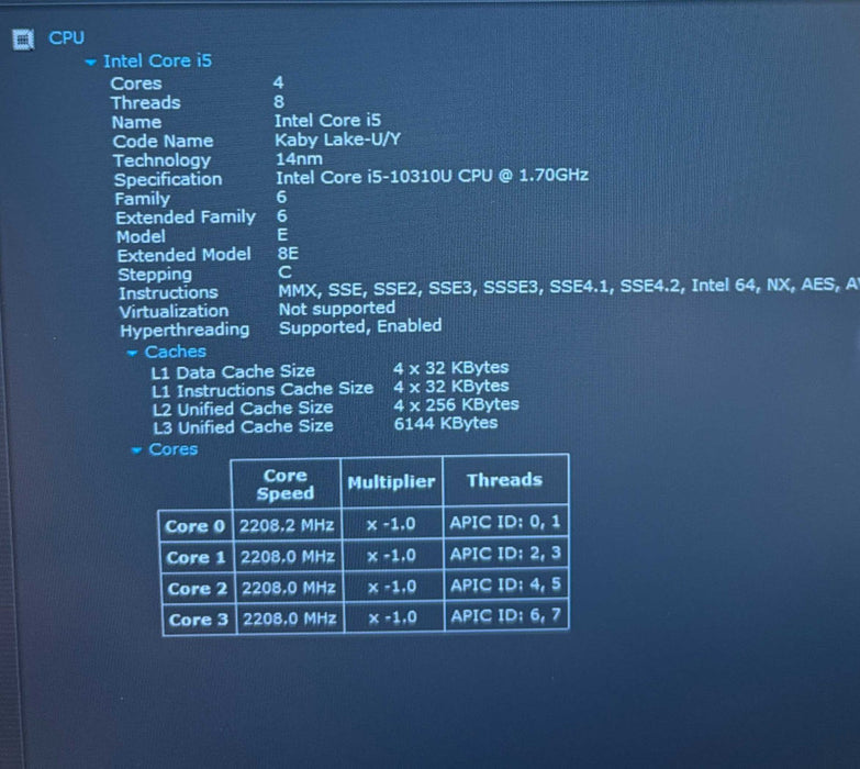 Dell Latitude 5410 Intel Core i5-10310U@1.7GHz 16GB DDR4 RAM 256GB SSD  Lap200