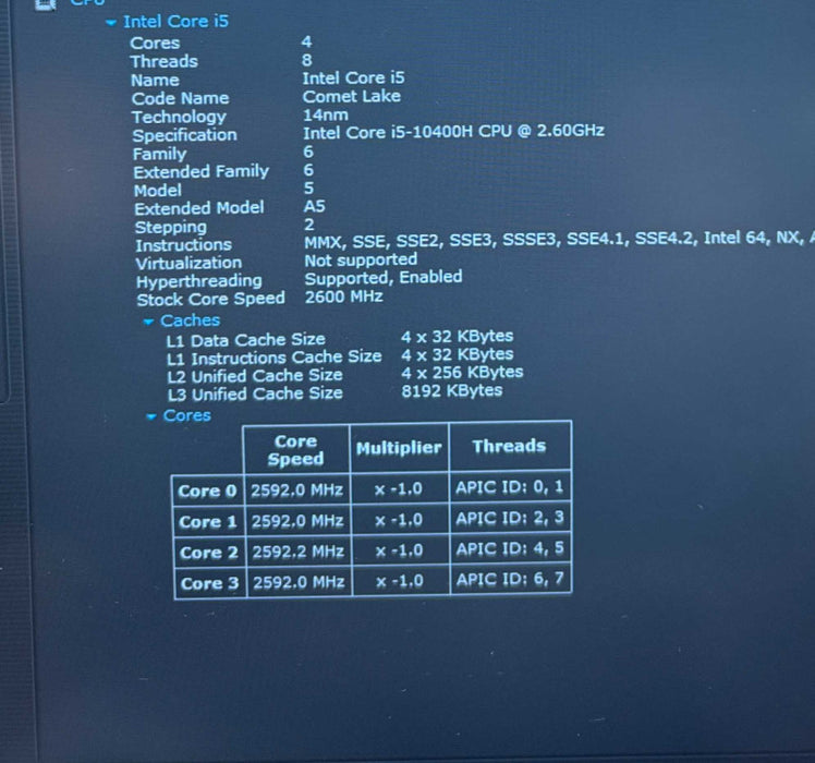 Dell Latitude 5411 Intel Core i5-10400H@2.6GHz 16GB DDR4 RAM 256GB SSD  Lap200