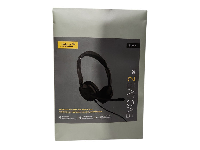 **New Sealed** Jabra Evolve2 30 USB-A UC Stereo Headset, PN 23089-999-979 Q
