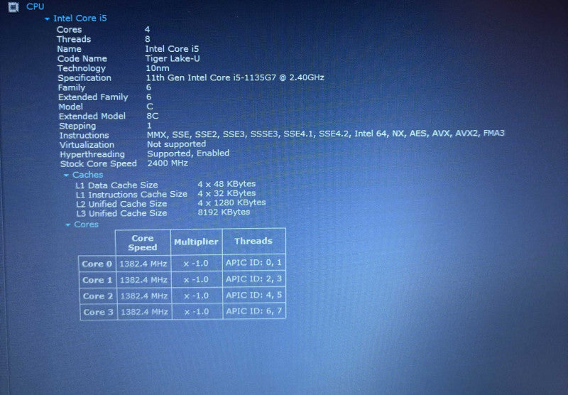 Dell Latitude 3420 Intel Core i5-1135G7@2.4GHz 16GB DDR4 RAM 256GB SSD Q Lap200