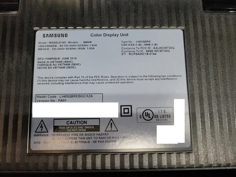 Samsung QB65R 65" LED-backlit LCD display - 4K - for digital signage Q$